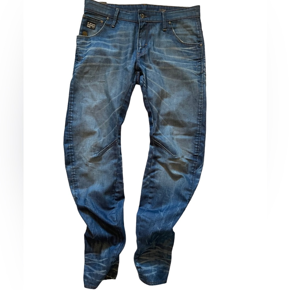G Star Original Raw GS01 Jeans Bunched Tapered Leg Blue Jeans 34x30